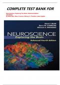 COMPLETE TEST BANK FOR   Neuroscience: Exploring The Brain, Enhanced Edition 4th Edition By Mark Bear, Barry Connors, Michael A. Paradiso Latest Update. 