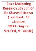 Test Bank For Basic Marketing Research 6th Edition By  Churchill Brown