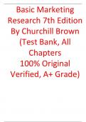Test Bank For Basic Marketing Research 7th Edition By Churchill Brown