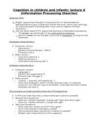 Information Processing theories