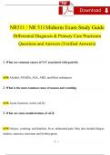 FNP NR511 : Differential Diagnosis Midterm Exam Study Guide at Chamberlain College 2024 Expected Questions & Revised Correct Answers. (2024 / 2025) 100% Guarantee Pass