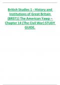 British Studies 1 - History and  Institutions of Great Britain  (BRST1) The American Yawp – Chapter 14 (The Civil War) STUDY  GUIDE.
