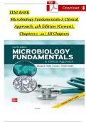 TEST BANK For Cowan Microbiology Fundamentals A Clinical Approach 4th Edition by Marjorie Kelly Cowan, Heidi Smith, Jennifer Lusk, Chapters 1 - 22, Complete Latest Version