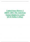Dallas College United State History I  (HIST 1301) The American  Yawp Chapter 6: A new  QUIZ 