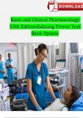 TEST BANK FOR BASIC AND CLINICAL PHARMACOLOGY 15TH EDITION LATEST UPDATE BY KATZUNG TREVOR,COMPLETE ALL CHAPTERS 20242025 ISBN:9780071488693