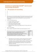 Cambridge IGCSETM and O Level Accounting Answers to Cambridge IGCSETM and O Level Accounting Workbook