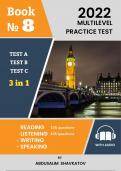 2022 MULTILEVEL PRACTICE TEST 8 TEST A TEST B TEST C 3 in 1