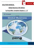 TEST BANK & SOLUTION MANUAL - Mike Peng, Global Business 5th Edition, Chapters 1 - 17, Complete Latest Version