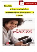 TEST BANK For Robert Feldman, Understanding Psychology 15th Edition Chapters 1 - 17, Complete Newest Version