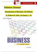 SOLUTION MANUAL for Pride/Hughes/Kapoor's Foundations of Business 7th Edition Chapters 1 - 47, Complete Newest Version 