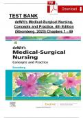 TEST BANK For Stromberg, Dewit's Medical-Surgical Nursing, Concepts and Practice 4th Edition, Verified Chapters 1 - 49, Complete Newest Version