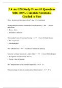 PA Act 120 Study Exam #1 Questions with 100% Complete Solutions, Graded to Pass