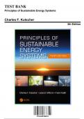 Solution Manual: Principles of Sustainable Energy Systems, 3rd Edition by Charles F. Kutscher - Chapters 1-15, 9781498788922 | Rationals Included
