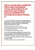 NGN ATI RN MATERNAL NEWBORN PROCTORED EXAM NEWEST ACTUAL EXAM COMPLETE 100 QUESTIONS AND CORRECT DETAILED ANSWERS WITH RATIONALES| ALREADY GRADED A+ 