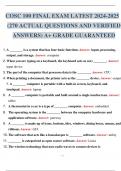 COSC 100 FINAL EXAM LATEST 2024-2025 (270 ACTUAL QUESTIONS AND VERIFIED ANSWERS) A+ GRADE GUARANTEED.