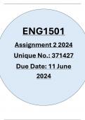 ENG1501 ASSIGNMENT 2 2024 ANSWERS