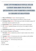 COSC 275 WORKMAN FINAL EXAM LATEST 2024-2025 (70 ACTUAL QUESTIONS AND VERIFIED ANSWERS) A+ GRADE GUARANTEED.