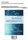 Test Bank: Nursing Informatics and the Foundation of Knowledge, 5th Edition by Dee McGonigle - Chapters 1-26, 9781284220469 | Rationals Included