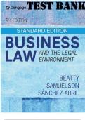 TEST BANK FOR BUSINESS LAW AND THE LEGAL ENVIRONMENT 9TH EDITION BY JEFFRY F. BEATTY, SUSAN S. SAMUELSON, PATRICIA ABRIL