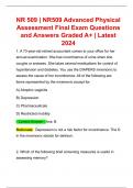 NR 509 | NR509 Advanced Physical Assessment Final Exam Questions and Answers Graded A+ | Latest 2024