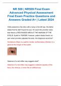 NR 509 | NR509 Final Exam Advanced Physical Assessment Final Exam Practice Questions and Answers Graded A+ | Latest 2024