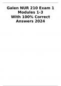Galen NUR 210 Exam 1 Modules 1-3 With 100% Correct Answers 2024