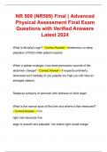 NR 509 (NR509) Final | Advanced Physical Assessment Final Exam Questions with Verified Answers Latest 2024