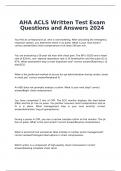 AHA ACLS Written Test Exam Questions and Answers 2024