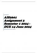 AIS2601 Assignment 3 Semester 1 2024 - DUE 14 June 2024