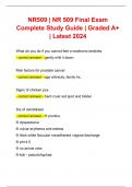 NR509 | NR 509 Final Exam Complete Study Guide | Graded A+ | Latest 2024