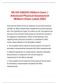 NR 509 (NR509) Midterm Exam | Advanced Physical Assessment Midterm Exam | Correctly Answered & Rated A+ | Latest 2024 