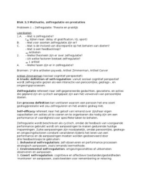 Blok 3.3 (Motivatie, zelfregulatie en prestatie) Probleem 1 (Zelfregulatie: Theorie en praktijk)