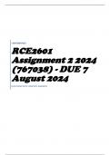 RCE2601 Assignment 2 2024 (767038) - DUE 7 August 2024