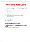 Pathophysiology of the respiratory system questions with well-detailed Explanations/Rationale Answers (graded A+)