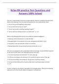 Nclex-RN practice Test Questions and  Answers 100% Solved 