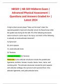 NR509 | NR 509 Midterm Exam | Advanced Physical Assessment | Questions and Answers Graded A+ | Latest 2024