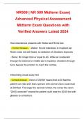 NR509 | NR 509 Midterm Exam| Advanced Physical Assessment Midterm Exam Questions with Verified Answers Latest 2024