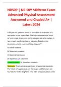 NR509 | NR 509 Midterm Exam Advanced Physical Assessment Answered and Graded A+ |Latest 2024