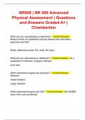 NR509 | NR 509 Advanced Physical Assessment | Questions and Answers Graded A+ | Chamberlain
