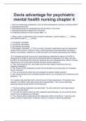 Davis advantage for psychiatric  mental health nursing chapter 4