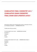 CUMULATIVE FINAL CHEMISTRY 121 / CUMULATIVE EXAM CHEMISTRY  FINAL EXAM 2024 UPDATED LATELY