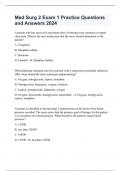 Med Surg 2 Exam 1 Practice Questions and Answers 2024