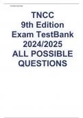 TNCC 9th Edition Exam TestBank 2024/2025 Actual Exam Included