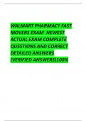 WALMART PHARMACY FAST  MOVERS EXAM NEWEST  ACTUAL EXAM COMPLETE  QUESTIONS AND CORRECT  DETAILED ANSWERS  (VERIFIED ANSWERS)100%