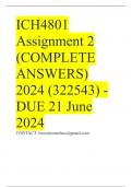 ICH4801 Assignment 2 (COMPLETE ANSWERS) 2024 (322543) - DUE 21 June 2024