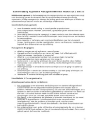 Samenvatting algemene managementkennis Hoofdstuk 1 tot en met 15