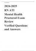 RN ATI  Mental Health Proctored Exam Review  Verified Questions and Answers