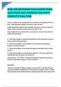 NCM 109 MIDTERMS EVALUATION EXAM QUESTIONS AND ANSWERS 2024 WITH COMPLETE SOLUTION