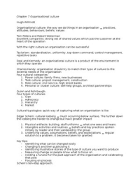 King, D; Lawley, S; Organisational behaviour - Chapter 7 Organisational culture