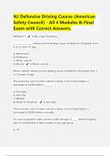 NJ Defensive Driving Course (American Safety Council) - All 4 Modules & Final Exam with Correct Answers |Latest 2024/2025